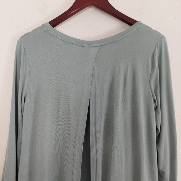 Logo by Lori Goldstein Long Sleeve Tunic Size S Scoop Neck Lace Trim Split Back. - Picture 8 of 9